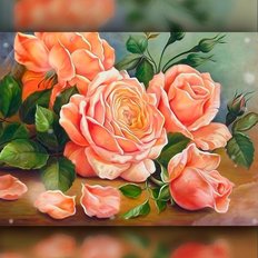 фото: картина в алмазной технике Розы для любимой