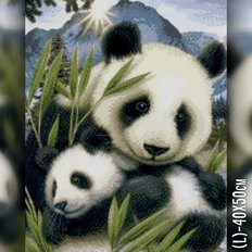 фото: картина в алмазной технике Милые панды