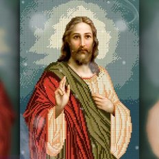 изображение: икона в алмазной технике Иисус Христос