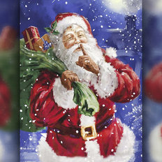 фото: картина в алмазной технике Дед Мороз с подарками