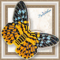 Набор для вышивания бисером на пластиковой канве Бабочка DYSPHANIA MILITARIS