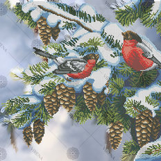 изображение: схема для вышивки бисером Пара птиц