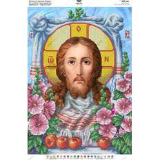 фото: схема для вышивки бисером по мотивам иконы О. Охапкина Святой Спас