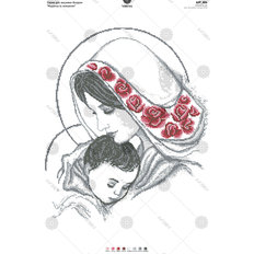 изображение: схема для вышивки бисером Мадонна с младенцем