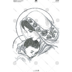 изображение: схема для вышивки бисером Мадонна с младенцем