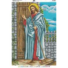 изображение: схема для вышивки бисером Иисус стучит в дверь