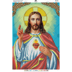 изображение: схема для вышивки бисером Святейшее Сердце Иисуса