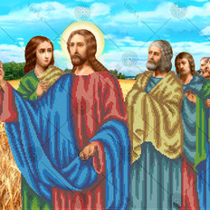 изображение: схема для вышивки бисером Разговор Иисуса с апостолами