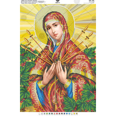 фото: схема для вышивки бисером по мотивам иконы О. Охапкина БМ Семистрельная фото: схема для вышивки бисером по мотивам иконы О. Охапкина БМ Семистрельная