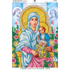 фото: схема для вышивки бисером по мотивам иконы О. Охапкина Божья Матерь с малышом Иисусом