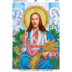 фото: схема для вышивки бисером по мотивам иконы А. Охапкина Иисус Христос