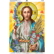 фото: схема для вышивки бисером по мотивам иконы А. Охапкина Иисус