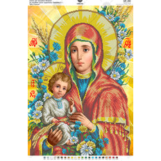 фото: схема для вышивки бисером по мотивам иконы А. Охапкина Божья Мать с Иисусом