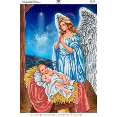 изображение: схема для вышивки бисером по мотивам иконы Новорожденный Иисус и Ангел