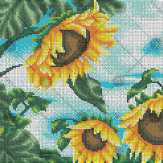 изображение: схема для вышивки бисером Подсолнухи