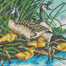 изображение: схема для вышивки бисером Утки