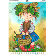 фото: схема для вышивки бисером Девочка с грибами