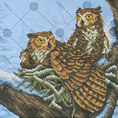 фото: схема для вышивки бисером Пара сов
