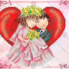 фото: схема для вышивки бисером Жених и невеста