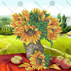 изображение: схема для вышивки бисером Подсолнухи