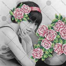 изображение: схема для вышивки бисером Девушка