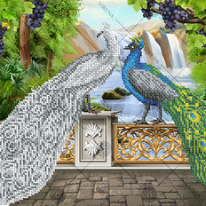 фото: схема для вышивки бисером Пара павлинов