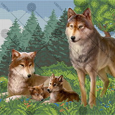 фото: схема для вышивки бисером Волки