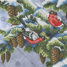фото: схема для вышивки бисером Снегири