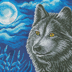 изображение: схема для вышивки бисером Волк