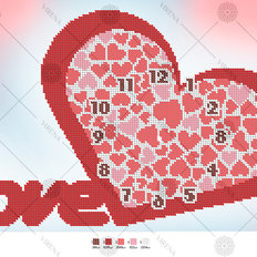 фото: схема для вышивки бисером Часы Сердце