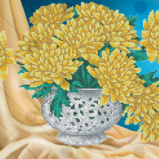 фото: картина, вышитая бисером, Жёлтые цветы