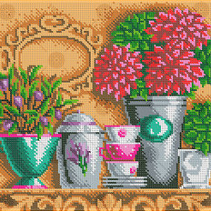 изображение: схема для вышивки бисером Букеты