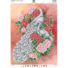 фото: картина, вышитая бисером, Павлины