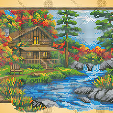 фото: схема для вышивки бисером Домик