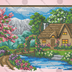 фото: схема для вышивки бисером Домик