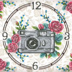 фото: схема для вышивки бисером Часы Фотоаппарат
