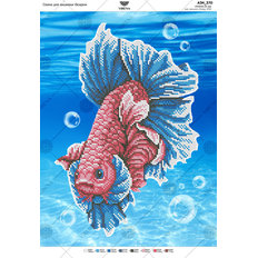 фото: картина, вышитая бисером, Рыбка