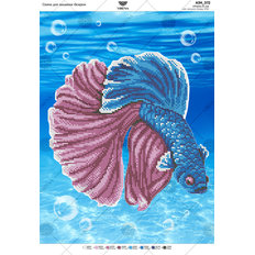 фото: картина, вышитая бисером, Рыбка