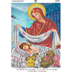 фото: схема для вышивки бисером икона БМ Покрова около ребёнка