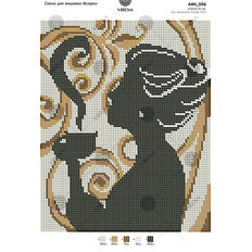 фото: картина, вышитая бисером, Силуэт девушки