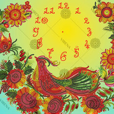 фото: схема для вышивки бисером Часы Птица