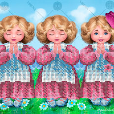 фото: картина, вышитая бисером, Ангелочки фото: картина, вышитая бисером, Ангелочки