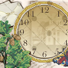 фото: схема для вышивки бисером Часы Храм