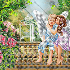 фото: картина, вышитая бисером, Ангелы фото: картина, вышитая бисером, Ангелы