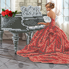 фото: картина, вышитая бисером, Девушка фото: картина, вышитая бисером, Девушка