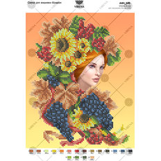 фото: картина, вышитая бисером, Девушка-осень фото: картина, вышитая бисером, Девушка-осень
