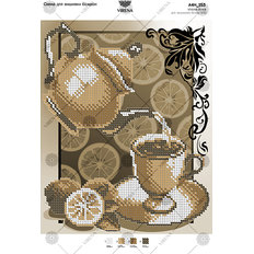 фото: картина, вышитая бисером, Чашка