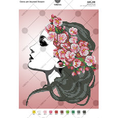 фото: картина, вышитая бисером, Девушка