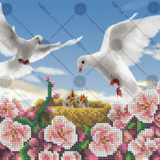 фото: картина, вышитая бисером, Семейство птиц