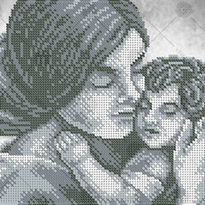 фото: картина, вышитая бисером, Мать и дитя